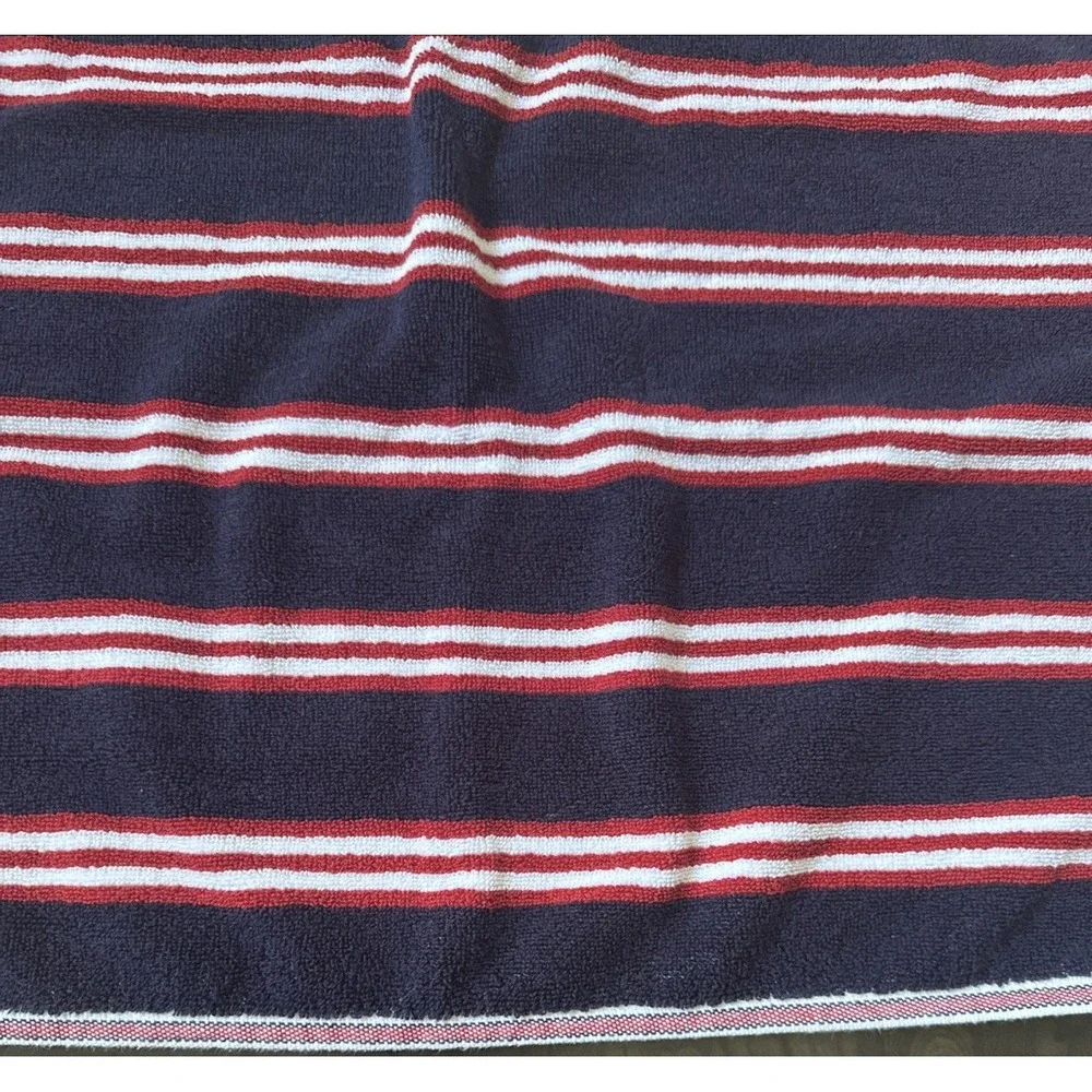 Tommy Hilfiger Stripe, Red, White Navy Hand Towel Cotton 16